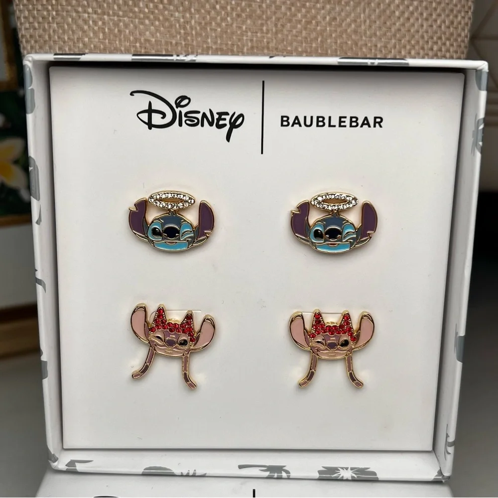 Disney BaubleBar Stitch Earrings Set – Angel & Red Crown Designs